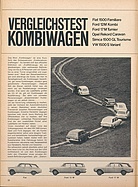 Testbericht: Vergleichstest Kombiwagen - Fiat 1500 Familiare, Ford 12M Kombi, Ford 17M Turnier, Opel Rekord Caravan, Simca 1500 GL Tourisme, VW 1500S Variant (auto motor und sport / Nr. 11 / 1965 - Seite 20)