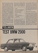 Testbericht: Vom Sport zum Komfort - Test BMW 2000 (auto motor und sport / Nr. 5 / 1966 - Seite 20)