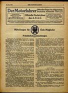 Seite 1 von ADAC Motorfahrer Nr. 22 / 1918 vom 01.06