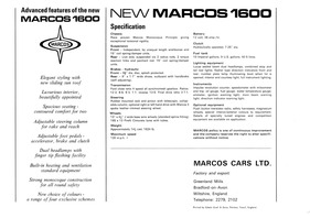 Marcos 1600 - Prospekt (englisch, 1967) - Rückseite