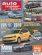 Seite  von Übersicht: auto motor und sport / Nr. 19 / 2009 - Titelseite