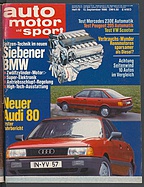 Seite  von Übersicht: auto motor und sport / Nr. 19 / 1986 - Titelseite