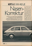 Testbericht: Nasenkorrektur - Test VW 412 (auto motor und sport / Nr. 23 / 1972 - Seite 44)