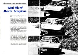 Testbericht: Rasante Heckschleuder - "Mini-Miura" Abarth Scorpione - Hobby 3/1970 - Seiten 20 und 21