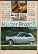 Testbericht: Kurzer Prozess - Test Peugeot 104 C (auto motor und sport / Nr. 21 / 1974 - Seite 96)