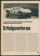 Testbericht: Erfolgsveteran - Ford GT 40 (auto motor und sport / Nr. 24 / 1969 - Seite 40)