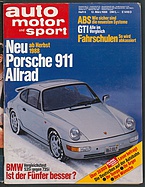 Seite  von Übersicht: auto motor und sport / Nr. 6 / 1988 - Titelseite