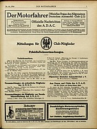Seite 1 von ADAC Motorfahrer Nr. 44 / 1916 vom 28.10