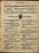 Seite 1 von ADAC Motorfahrer Nr. 8 / 1918 vom 23.02