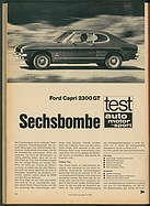 Testbericht: Sechsbombe - Ford Capri 2300 GT (auto motor und sport / Nr. 13 / 1969 - Seite 70)