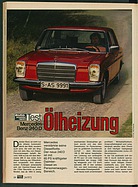 Testbericht: Ölheizung - Test Mercedes 240 D (auto motor und sport / Nr. 24 / 1973 - Seite 84)