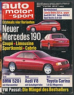 Seite  von Übersicht: auto motor und sport / Nr. 8 / 1990 - Titelseite