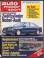 Seite  von Übersicht: auto motor und sport / Nr. 24 / 1991 - Titelseite