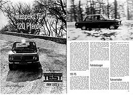 Testbericht: Respekt für 120 Pferde - Test BMW 2002 Ti - Auto Revue 7/1971 - Seiten 12 und 13