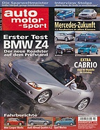 Seite  von Übersicht: auto motor und sport / Nr. 7 / 2003 - Titelseite