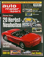 Seite  von Übersicht: auto motor und sport / Nr. 20 / 2000 - Titelseite