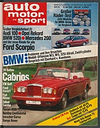 Seite  von Übersicht: auto motor und sport / Nr. 10 / 1985 - Titelseite