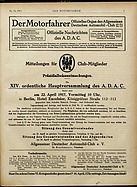 Seite 1 von ADAC Motorfahrer Nr. 15 / 1917 vom 14.04