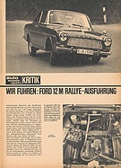 Testbericht: Wir fuhren - Ford 12M Rallye-Ausführung (auto motor und sport / Nr. 16 / 1964 - Seite 33)