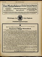 Seite 1 von ADAC Motorfahrer Nr. 22 / 1917 vom 02.06