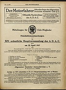 Seite 1 von ADAC Motorfahrer Nr. 11 / 1917 vom 17.03