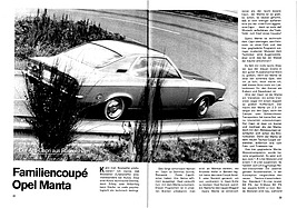 Testbericht: Der Anti-Capri aus Rüsselsheim - Familien-Coupé Opel Manta - Hobby 21/1970 - Seiten 22 und 23