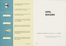 Opel Rekord A - Bedienungsanleitung (1963) - Seiten U2 und 1