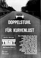 Testbericht: Test VW-Porsche 914 - Doppelstuhl für Kurvenlust - Auto Revue 4/1971 - Seite 16