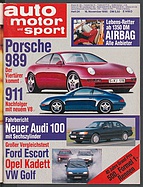 Seite  von Übersicht: auto motor und sport / Nr. 24 / 1990 - Titelseite