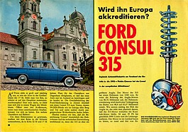 Testbericht: Ford Consul 315 im Test - Hobby 13/1961 - Seiten 36 und 37