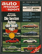 Seite 1 von auto motor und sport Nr. 3 / 1981