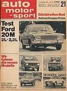 Seite  von Übersicht: auto motor und sport / Nr. 21 / 1967 - Titelseite