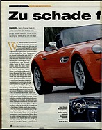 Testbericht: Zu schade für Bond - Fahrbericht BMW Z8 (ADAC Motorwelt Nr. 3 vom 1. März 2000 - Seite 32)