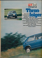 Testbericht: Thronfolger - Test VW Golf LS (auto motor und sport / Nr. 16 / 1974 - Seite 34)
