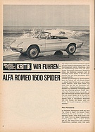 Testbericht: Wir fuhren: Alfa Romeo 1600 Spider (auto motor und sport / Nr. 8 / 1966 - Seite 42)
