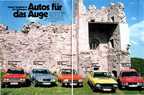 Testbericht: Autos für das Auge - Coupés im Vergleich - Hobby 14/1975 - Seiten 18 und 19