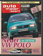 Seite  von Übersicht: auto motor und sport / Nr. 20 / 1994 - Titelseite