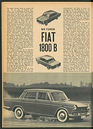 Testbericht: Wir fuhren - Fiat 1800B (auto motor und sport / Nr. 17 / 1962 - Seite 16)