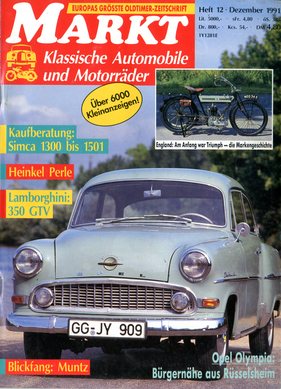 Markt - klassische Automobile und Motorräder / Nr. 12 (1991)