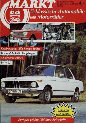 Markt - klassische Automobile und Motorräder / Nr. 2 (1989)