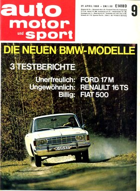Titelbild zu «auto motor und sport / Nr. 9 (1968)» Titelbild zu «auto motor und sport / Nr. 9 (1968)»
