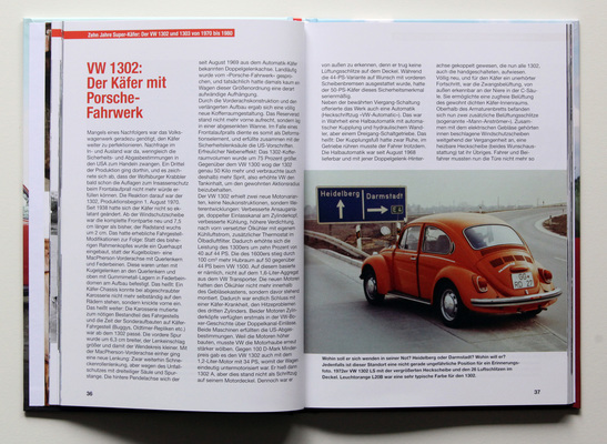 Bild 1302 mit grossen Verbesserungen - Buch "VW 1302/103 - die Evolution der Super-Käfer"