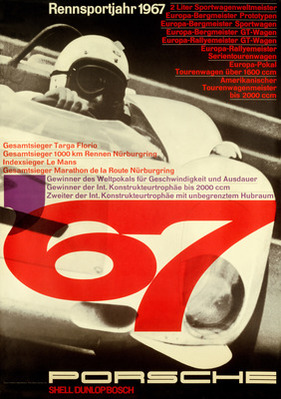 Bild: 1967 gelingt Porsche bei der Targa Florio ein Dreifachsieg, sowie ein Sieg beim 1000-Kilometer-Rennen auf dem Nürburgring