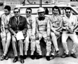1968 nahm unser langjähriger Freund Fritz Huschke von Hanstein Abschied als Porsche-Rennleiter - Rolf Stommelen, Joe Buzzetta, Hans Herrmann, Vic Elford und Gerhard Mitter