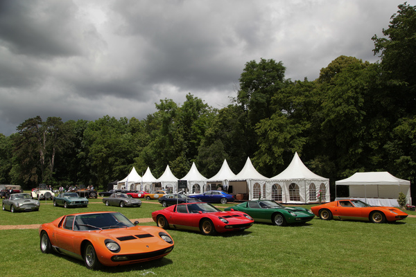 50 Jahre Lamborghini Miura gaben den Anlass für eine eigene Wertungsklasse - Concours d'Elégance Suisse 2016