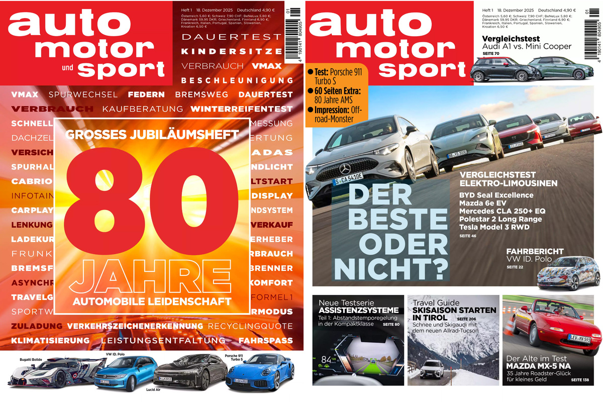 80 years of "auto motor und sport" - cover pages of the current issue