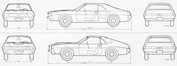 AMC AMX (1970) - Vergleich der Dimensionen zum AMC Javelin