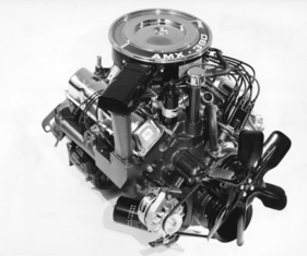 AMX 390 (1968) - der Achtzylinder überzeugte mit 315 PS und war für den AMX Sportwagen und den Javelin SST vorgesehen AMX 390 (1968) - der Achtzylinder überzeugte mit 315 PS und war für den AMX Sportwagen und den Javelin SST vorgesehen