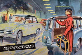 AWZ P 70 Zwickau (1957) - als Limousine und Kombi auf dem Deckblatt eines Verkaufsprospekts (1957)