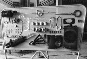 Abarth Zubhehör, die beim Tuning der Fiat-Typen 600 und 750 verwendet werden - Genfer Automobilsalon 1956